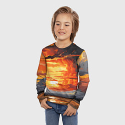 Лонгслив детский Багровый закат, цвет: 3D-принт — фото 2