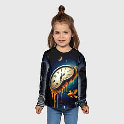 Лонгслив детский Течение времени - сюрреализм, цвет: 3D-принт — фото 2