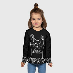 Лонгслив детский Bullet For My Valentine: cat rock, цвет: 3D-принт — фото 2