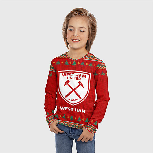 Детский лонгслив West Ham new year / 3D-принт – фото 3