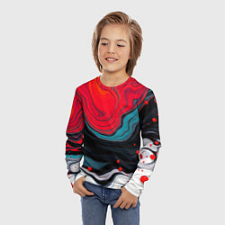 Лонгслив детский Абстракция эбру, цвет: 3D-принт — фото 2