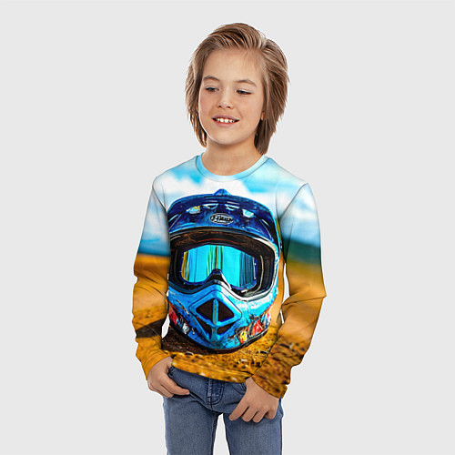Детский лонгслив BMX шлем / 3D-принт – фото 3