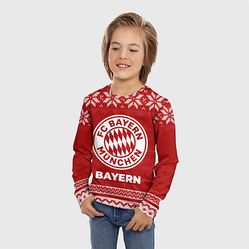 Детский лонгслив Новогодний Bayern / 3D-принт – фото 3