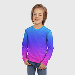 Лонгслив детский Градиент закат сине-розовый, цвет: 3D-принт — фото 2