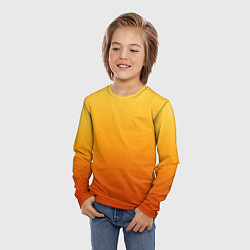 Лонгслив детский Градиент мягкий жёлто-оранжевый, цвет: 3D-принт — фото 2