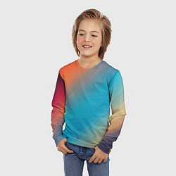 Лонгслив детский Сине-оранжевый градиент, цвет: 3D-принт — фото 2