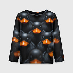 Детский лонгслив Черные уточки