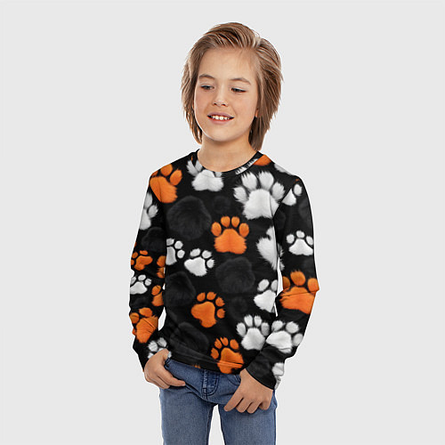 Детский лонгслив Мохнатые лапки / 3D-принт – фото 3