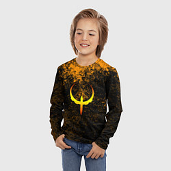 Лонгслив детский Quake краски брызги оранжевый, цвет: 3D-принт — фото 2