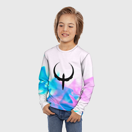 Детский лонгслив Quake neon flame / 3D-принт – фото 3