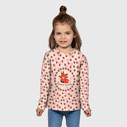 Лонгслив детский Лиса рыжая бестия паттерн, цвет: 3D-принт — фото 2