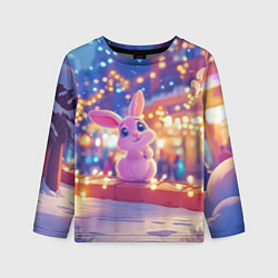 Лонгслив детский Новогодняя зайка, цвет: 3D-принт