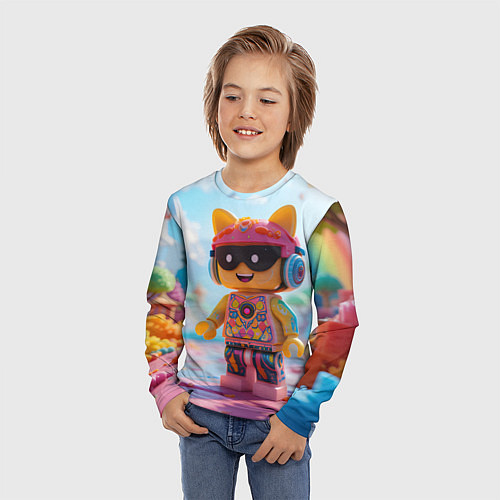 Детский лонгслив Роблокс в солнечных очках / 3D-принт – фото 3