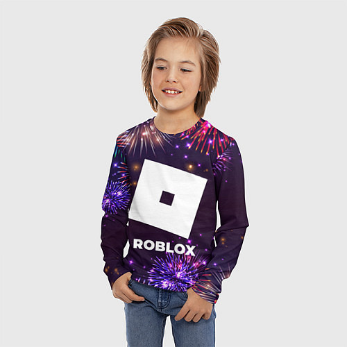 Детский лонгслив Праздничный Roblox / 3D-принт – фото 3