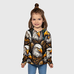 Лонгслив детский Белоголовые орлы, цвет: 3D-принт — фото 2