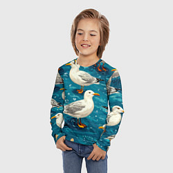 Лонгслив детский Чайка, цвет: 3D-принт — фото 2