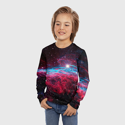 Детский лонгслив Uy scuti star - neon space / 3D-принт – фото 3