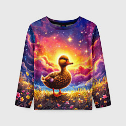 Лонгслив детский Космическая уточка, цвет: 3D-принт