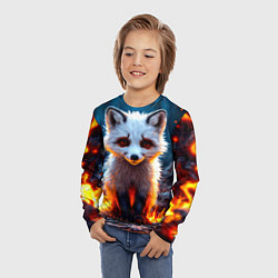 Лонгслив детский Песец в огне, цвет: 3D-принт — фото 2