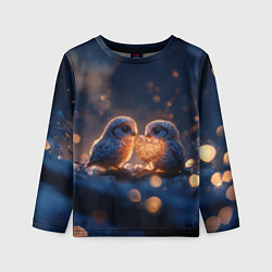 Лонгслив детский Милые влюбленные совушки, цвет: 3D-принт