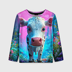 Лонгслив детский Коровка в сказочном лесу, цвет: 3D-принт