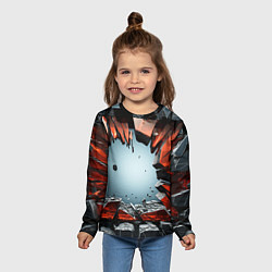 Лонгслив детский Разбитые плиты из стекла, цвет: 3D-принт — фото 2