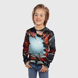 Лонгслив детский Разбитые плиты из стекла, цвет: 3D-принт — фото 2
