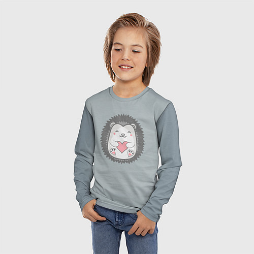 Детский лонгслив Ёжик с сердечком / 3D-принт – фото 3