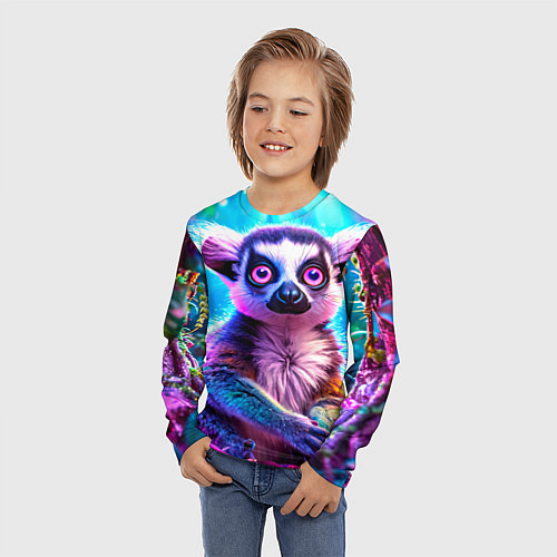 Детский лонгслив Лемур в сказочном лесу / 3D-принт – фото 3