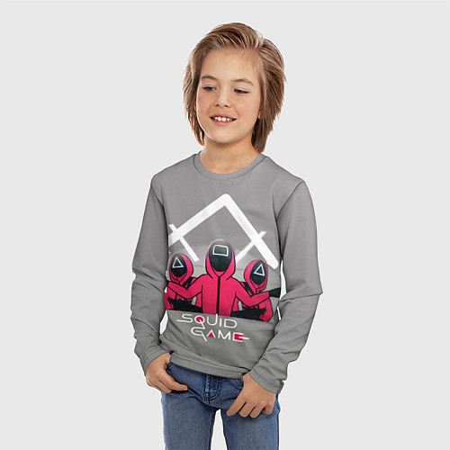 Детский лонгслив Персонажи из Игра в кальмара / 3D-принт – фото 3