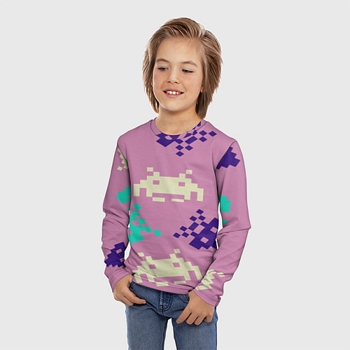 Детский лонгслив Пиксели фильтр / 3D-принт – фото 3