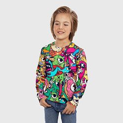 Лонгслив детский Color doodle monsters, цвет: 3D-принт — фото 2