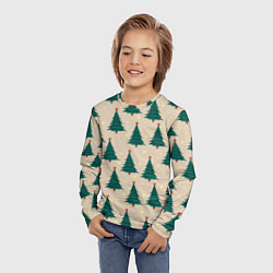 Лонгслив детский Новогодняя ель, цвет: 3D-принт — фото 2