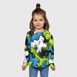 Лонгслив детский Камуфляж в стиле графитти, цвет: 3D-принт — фото 2