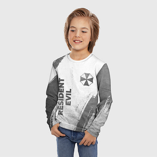 Детский лонгслив Resident Evil - white gradient вертикально / 3D-принт – фото 3
