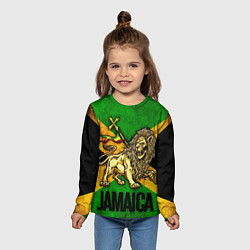 Лонгслив детский Jamaica lion flag, цвет: 3D-принт — фото 2