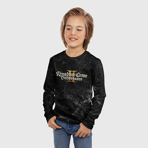 Детский лонгслив Kingdom Come Deliverance 2 dark logo / 3D-принт – фото 3