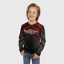 Лонгслив детский Kingdom Come Deliverance 2 лого на текстуре, цвет: 3D-принт — фото 2