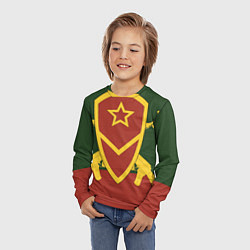 Лонгслив детский Мотострелковые войска: герб со щитом, цвет: 3D-принт — фото 2