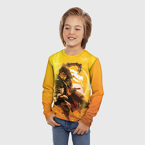 Детский лонгслив Скорпион - Mortal Kombat / 3D-принт – фото 3
