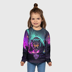 Лонгслив детский Атакующий русский медведь, цвет: 3D-принт — фото 2