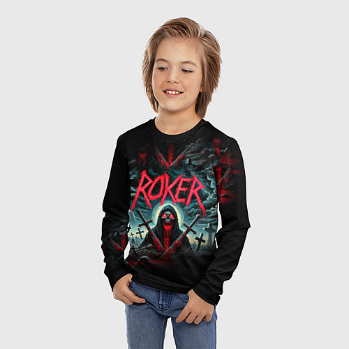 Детский лонгслив Roker - blood in the ground / 3D-принт – фото 3