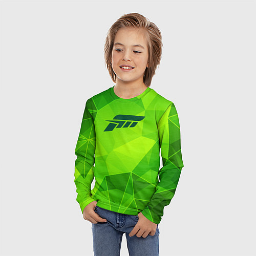 Детский лонгслив Forza Horizon green poly / 3D-принт – фото 3