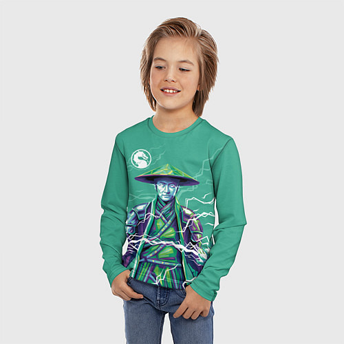 Детский лонгслив Lord Raiden - Mortal Kombat / 3D-принт – фото 3