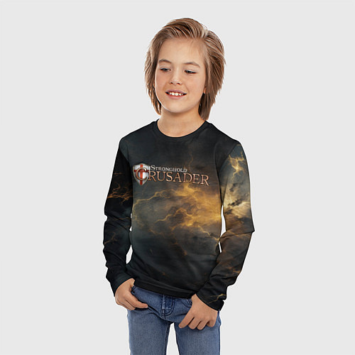 Детский лонгслив Stronghold сrusader гроза крестоносцев / 3D-принт – фото 3