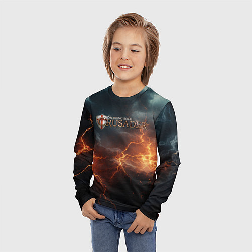 Детский лонгслив Stronghold сrusader небесная мощь / 3D-принт – фото 3