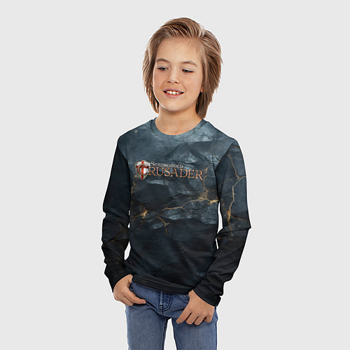 Детский лонгслив Stronghold сrusader крестовый шторм / 3D-принт – фото 3