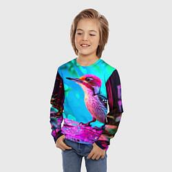 Лонгслив детский Дятел и яркий пейзаж, цвет: 3D-принт — фото 2