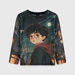 Лонгслив детский Гарри Поттер и ночной город, цвет: 3D-принт