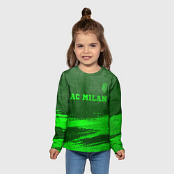 Лонгслив детский AC Milan - green gradient посередине, цвет: 3D-принт — фото 2